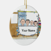 Tub Time - Ein Mädchen, ein Junge Keramik Ornament (Rechts)