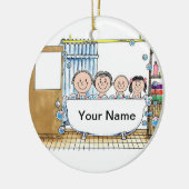 Tub Time - Ein Mädchen, ein Junge Keramik Ornament (Links)