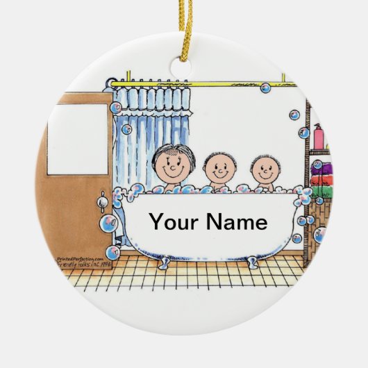 Tub Time - Zwei Kinder mit Mama Keramik Ornament (Vorne)