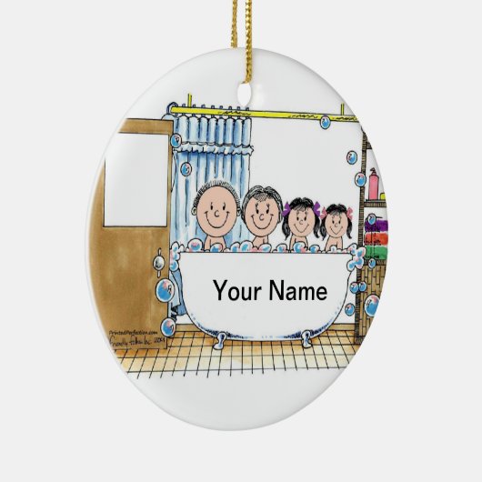 Tub Time, zwei Mädchen Keramikornament (Rechts)