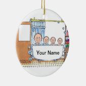 Tub Zeit, drei Kinder mit Vater Keramikornament (Rechts)