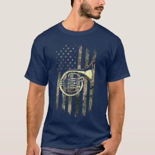Tuba American Flag Music Band Instrument Lovers T-Shirt