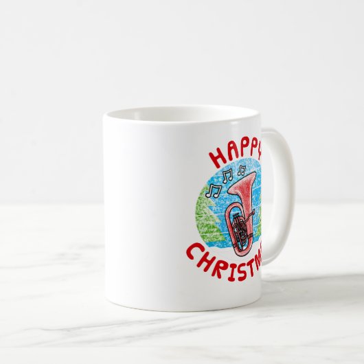Tuba Christmas Brass Musician Music Teacher Kaffeetasse (VorderseiteRechts)