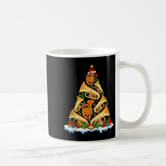Tuba Christmas Tree Lights Tuba Music Lover Musica Kaffeetasse (Rechts)