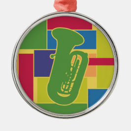 Tuba Colorblocks Verzierung Silbernes Ornament