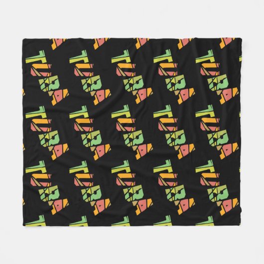 Tuba Cracked Text Fleecedecke (Vorderseite (Horizontal))