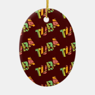 Tuba Cracked Text Keramik Ornament