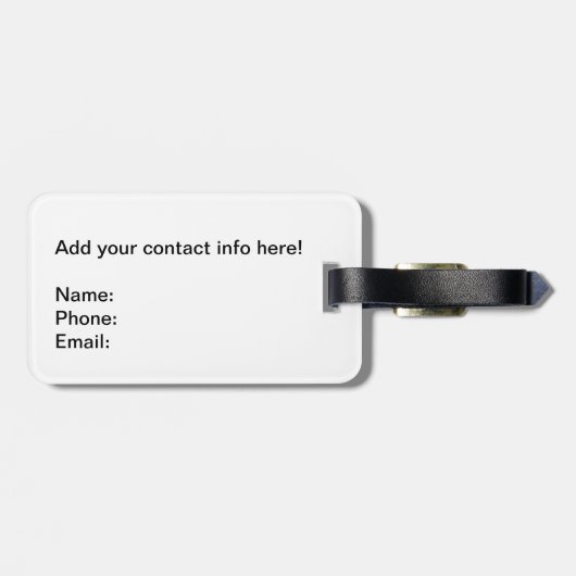 Tuba-Gepäckanhänger mit Lederband Gepäckanhänger (Rückseite horizontal)