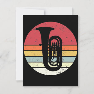 Tuba-Geschenk, Retro-Tuba-Spieler, Orchester Karte