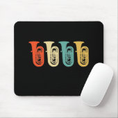 Tuba-Geschenk, Retro-Tuba-Spieler, Orchester Mousepad (Mit Mouse)