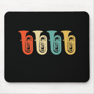 Tuba-Geschenk, Retro-Tuba-Spieler, Orchester Mousepad