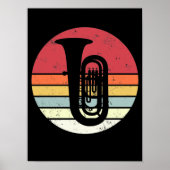 Tuba-Geschenk, Retro-Tuba-Spieler, Orchester Poster (Vorne)
