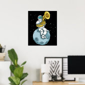 Tuba Gift Astronaut Marching Band Music Sousaphon Poster (Heimbüro)