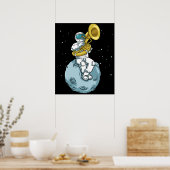 Tuba Gift Astronaut Marching Band Music Sousaphon Poster (Küche)