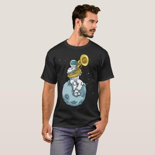 Tuba Gift Astronaut Marching Band Music Sousaphon T-Shirt (Vorne ganz)