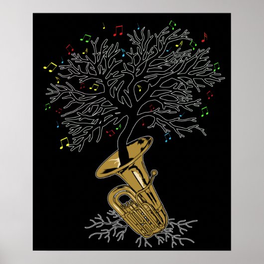 Tuba Gift Marching Band Geschenke Brass Music Tuba Poster (Vorne)