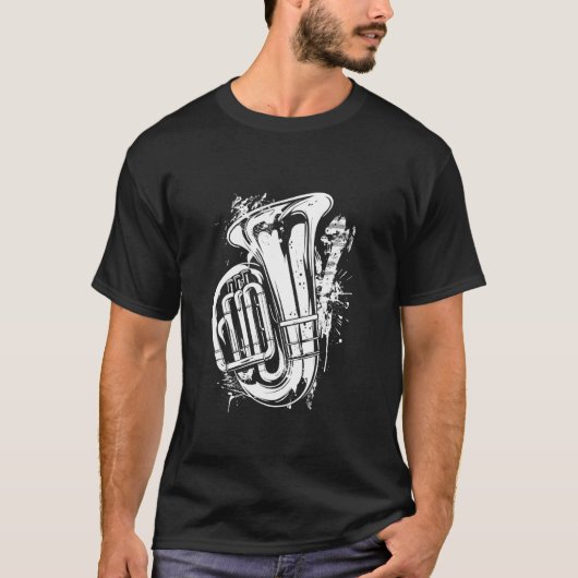 Tuba Graffiti Brass Player T-Shirt (Vorderseite)
