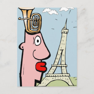 Tuba Head in Paris Postkarte