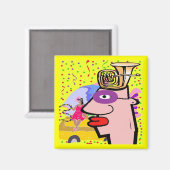 Tuba Head masked für Mardi Gras Magnet (Vorderseite/Rückseite)