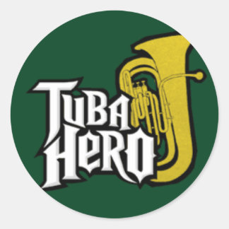 Tuba_hero Runder Aufkleber