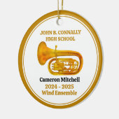 Tuba High School Band Custom Gold Weihnachten Keramik Ornament (Links)
