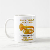 Tuba High School Band Gold Personalisiert Kaffeetasse (Links)