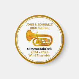 Tuba High School Band Gold Personalisiert Magnet