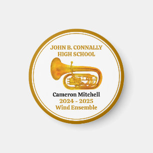 Tuba High School Band Gold Personalisiert Magnet