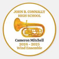 Tuba High School Band Gold Personalisiert