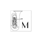 Tuba Initial Monogram Musician Band Teacher Gummistempel (Prägung)