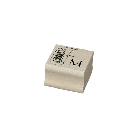 Tuba Initial Monogram Musician Band Teacher Gummistempel (Stempel)