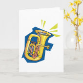 Tuba-Instrument-Gruß-Karten Karte (Gelbe Blume)