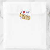 Tuba Liebe Runder Aufkleber (Tasche)