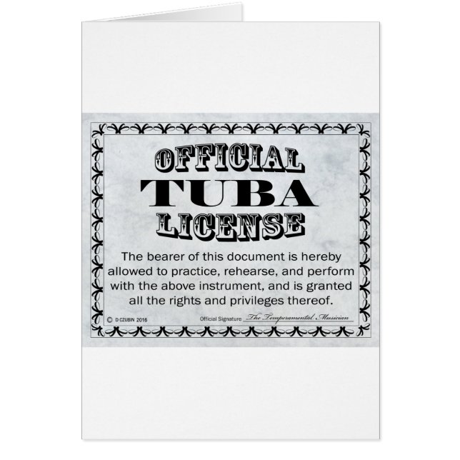 Tuba-Lizenz (Vorne)