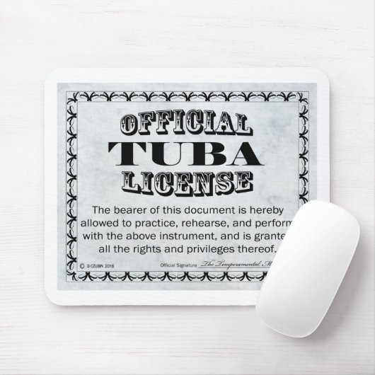 Tuba-Lizenz Mousepad (Mit Mouse)