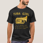 Tuba-Mädchenlustiger Tuba-Spieler-marschierendes T-Shirt (Vorderseite)