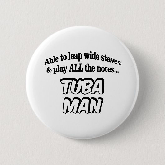 Tuba Man - Music Superhero Button (Vorderseite)