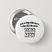 Tuba Man - Music Superhero Button (Vorne & Hinten)