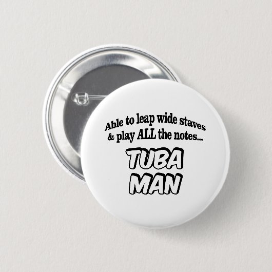 Tuba Man - Music Superhero Button (Vorne & Hinten)