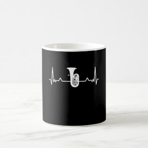 Tuba Marching Band Heartbeat Funny Gift Kaffeetasse