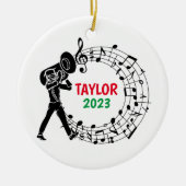 Tuba Marching Band Weihnachtsdekoration Keramik Ornament (Vorne)