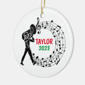 Tuba Marching Band Weihnachtsdekoration Keramik Ornament (Links)