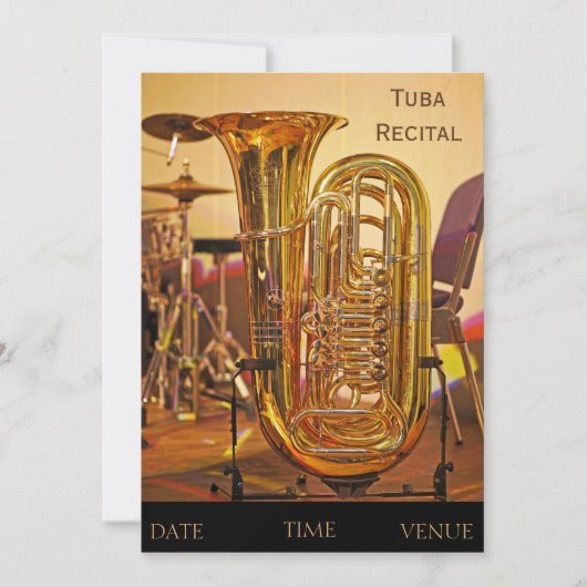 Tuba Messing-Instrument Erwägung Einladung (Vorderseite)