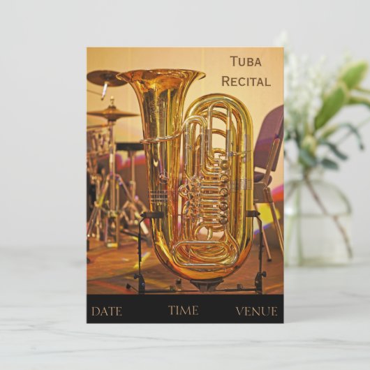 Tuba Messing-Instrument Erwägung Einladung (Stehend Vorderseite)