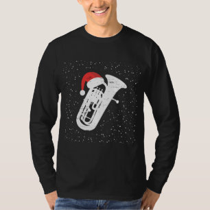 Tuba mit dem Hut des Weihnachtsmanns für Musiker W T-Shirt