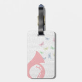 Tuba mit Schmetterlingen Gepäckanhänger (Rückseite vertikal)