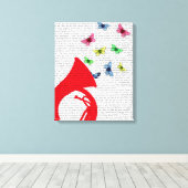 Tuba mit Schmetterlingen Leinwanddruck (Insitu (Holzboden))