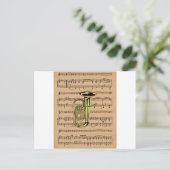 Tuba ~ mit Sheet Music Background Postkarte (Stehend Vorderseite)