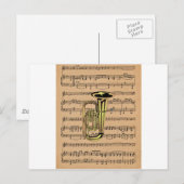 Tuba ~ mit Sheet Music Background Postkarte (Vorne/Hinten)