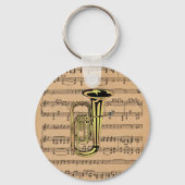 Tuba ~ mit Sheet Music Background Schlüsselanhänger (Vorderseite)
